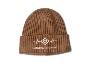 Christian De Marino Ribbed-Knit Beanie- BROWN