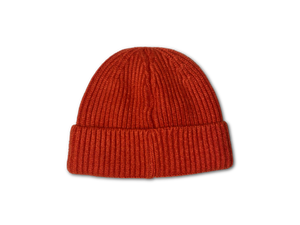 Christian De Marino Ribbed-Knit Beanie- BURNT ORANGE