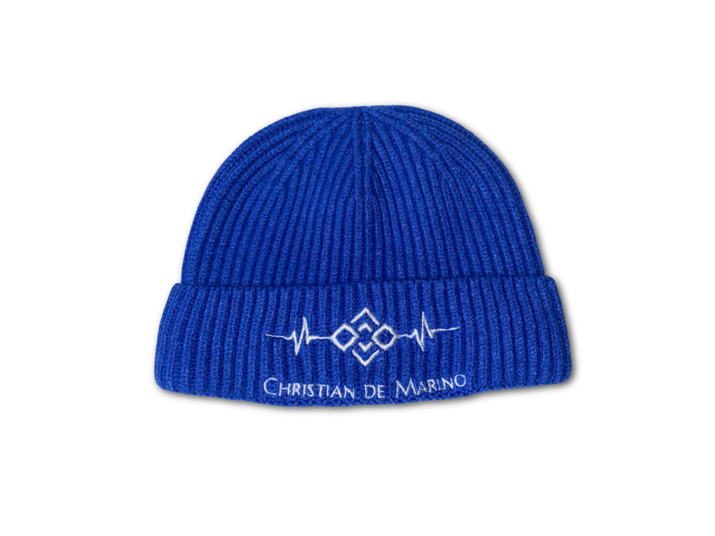 Christian De Marino Ribbed-Knit Beanie- ROYAL BLUE