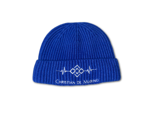 Christian De Marino Ribbed-Knit Beanie- ROYAL BLUE