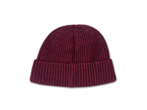 Christian De Marino Ribbed-Knit Beanie- BURGUNDY