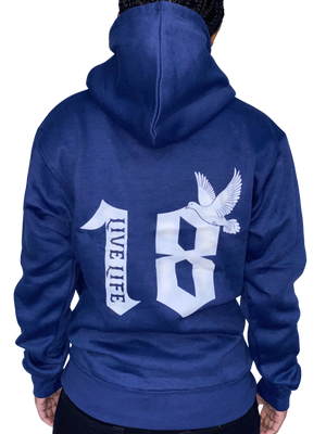 Live Life Hoodie - Navy Blue