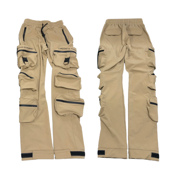 Relaxed Fit Twill Marble 3D Pocket Cargo Pants